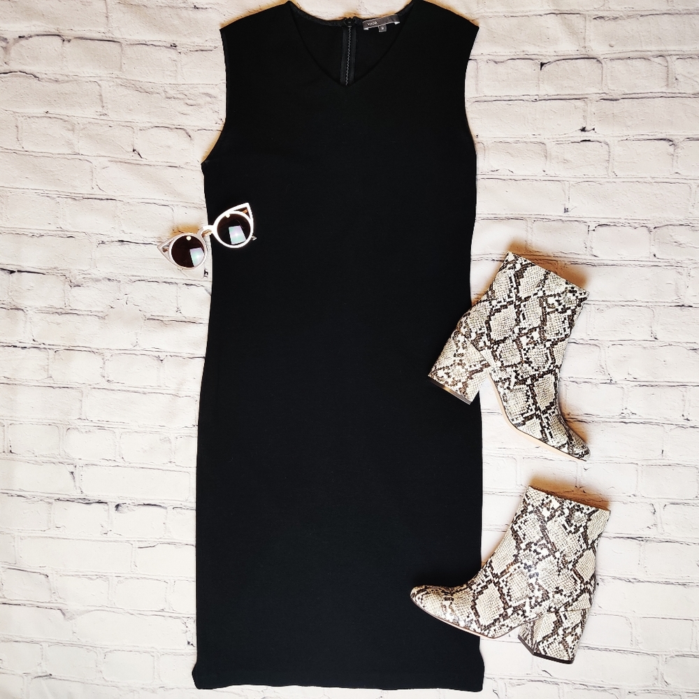 Vince | V Neck Sleeveless Sheath Dress